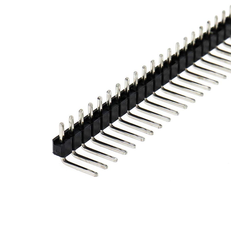 Dahszhi 40 Pin Single Row 2.54 mm Male Right Angle Pin Header Connector 50pcs - Image 3